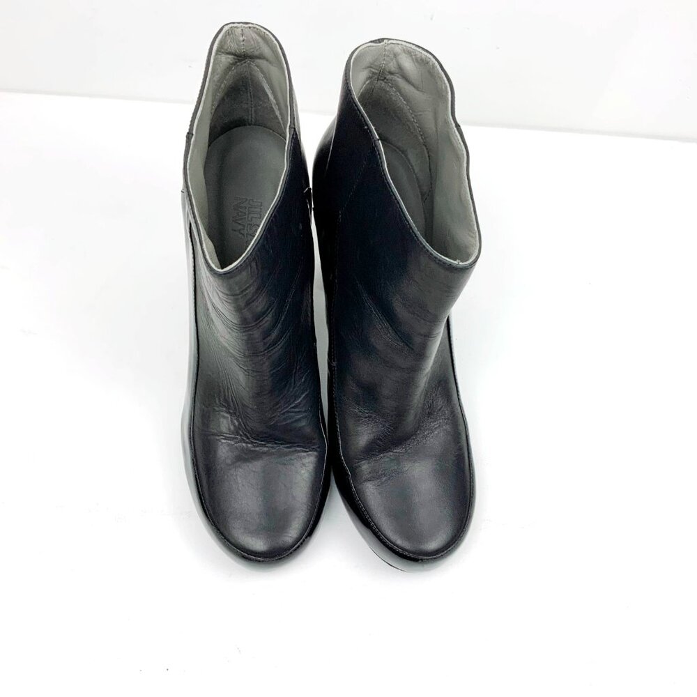 Jil Sander Navy Line Black Mix Leather Ankle Slip-OnBoots Sz 8 - Picture 8 of 16